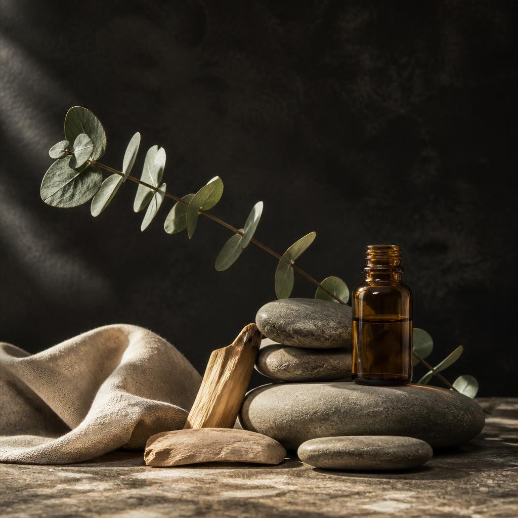 Warm oil and smooth stones prepared for a deeper massage